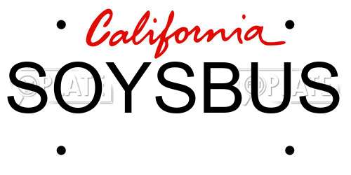 SOYSBUS California License Plate