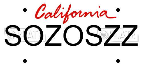 SOZOSZZ California License Plate