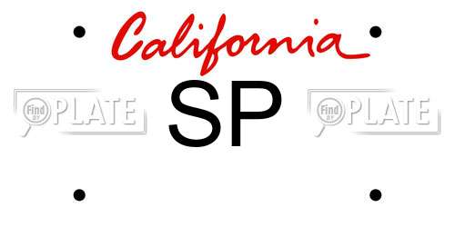 SP California License Plate