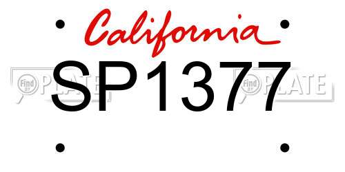 SP1377 California License Plate