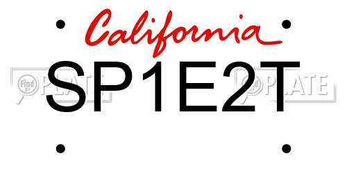 SP1E2T California License Plate