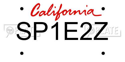 SP1E2Z California License Plate