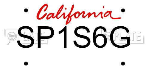 SP1S6G California License Plate