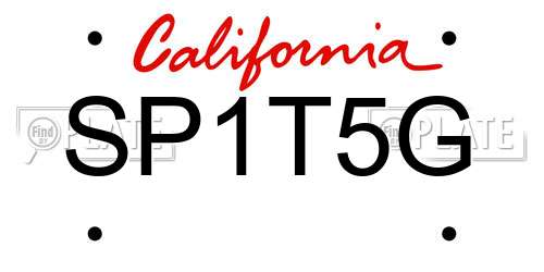 SP1T5G California License Plate