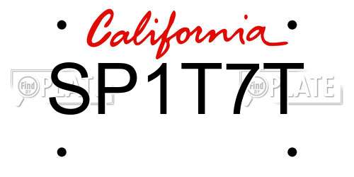 SP1T7T California License Plate