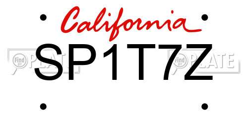 SP1T7Z California License Plate