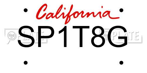 SP1T8G California License Plate