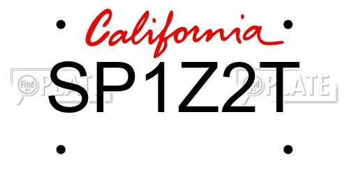 SP1Z2T California License Plate