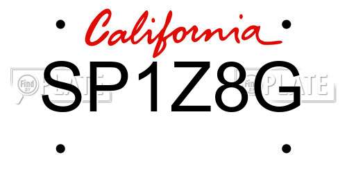 SP1Z8G California License Plate