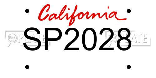 SP2028 California License Plate