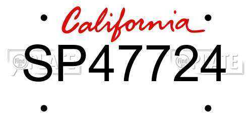 SP47724 California License Plate