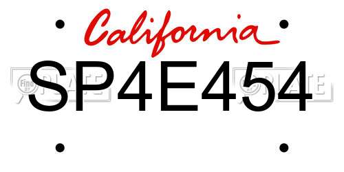 SP4E454 California License Plate