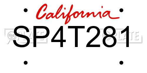 SP4T281 California License Plate