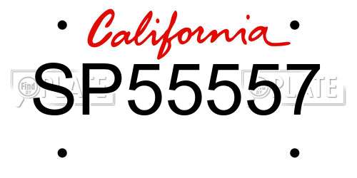 SP55557 California License Plate