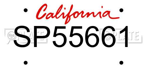SP55661 California License Plate