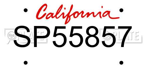 SP55857 California License Plate