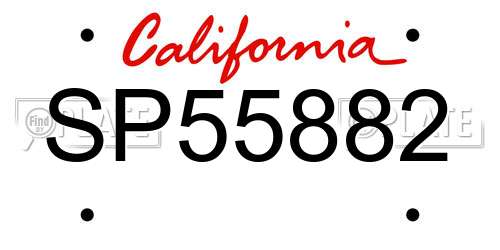 SP55882 California License Plate