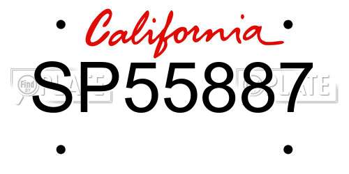 SP55887 California License Plate