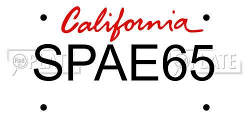 SPAE65 California License Plate