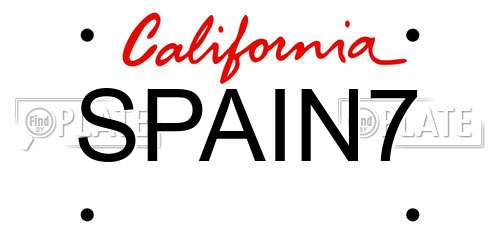 SPAIN7 California License Plate