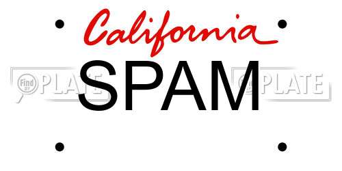 SPAM California License Plate