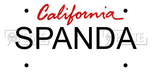 SPANDA California License Plate