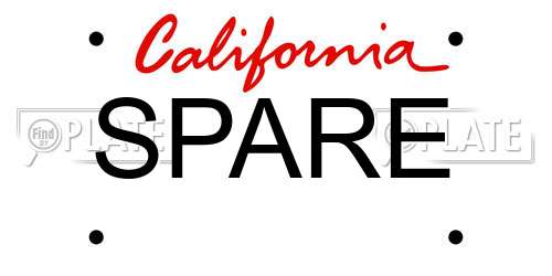 SPARE California License Plate