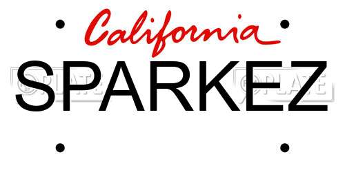 SPARKEZ California License Plate