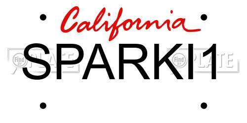 SPARKI1 California License Plate