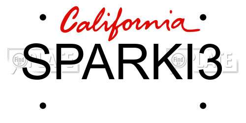 SPARKI3 California License Plate