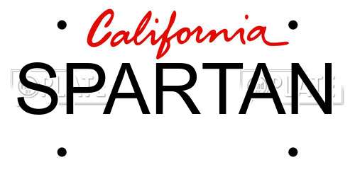 SPARTAN California License Plate