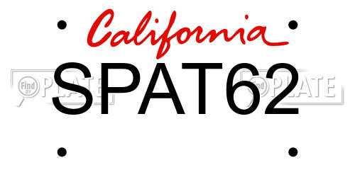 SPAT62 California License Plate