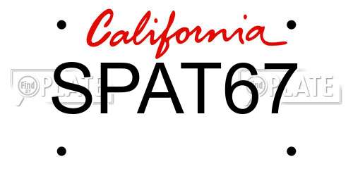 SPAT67 California License Plate