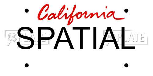 SPATIAL California License Plate