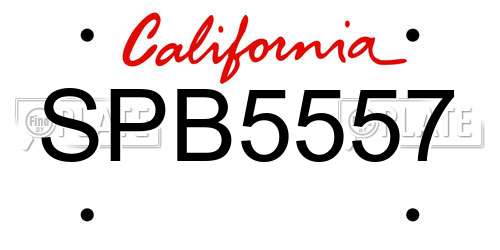 SPB5557 California License Plate