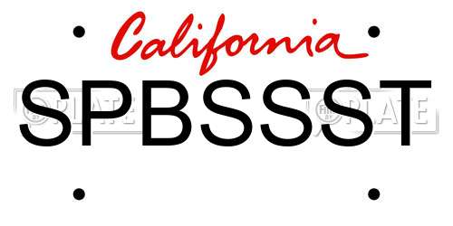 SPBSSST California License Plate