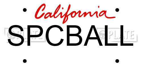 SPCBALL California License Plate