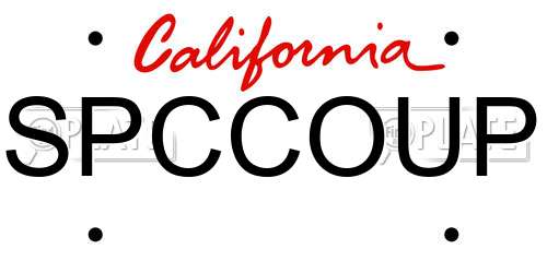 SPCCOUP California License Plate