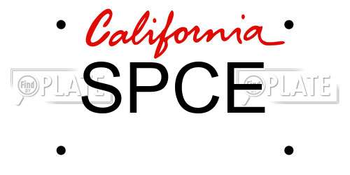 SPCE California License Plate