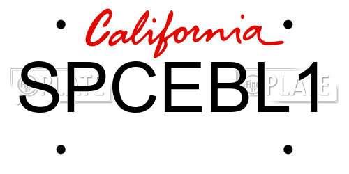 SPCEBL1 California License Plate