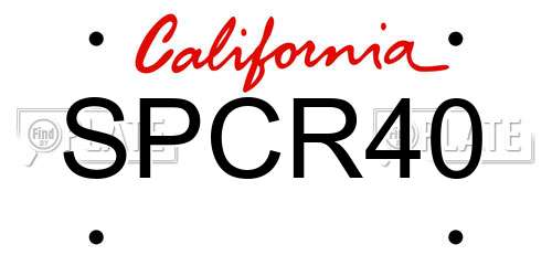 SPCR40 California License Plate