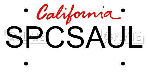 SPCSAUL California License Plate