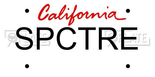 SPCTRE California License Plate