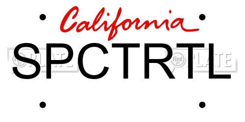 SPCTRTL California License Plate