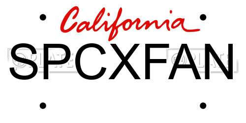 SPCXFAN California License Plate