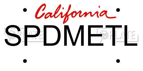 SPDMETL California License Plate