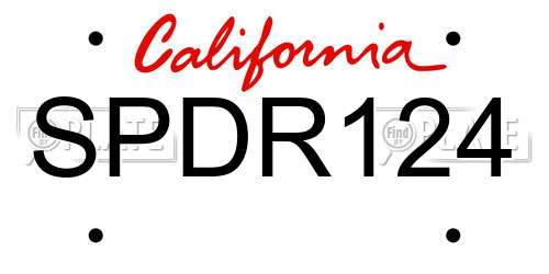 SPDR124 California License Plate