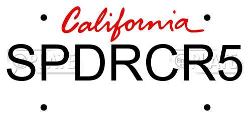 SPDRCR5 California License Plate