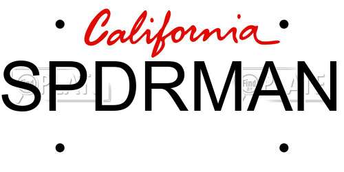 SPDRMAN California License Plate