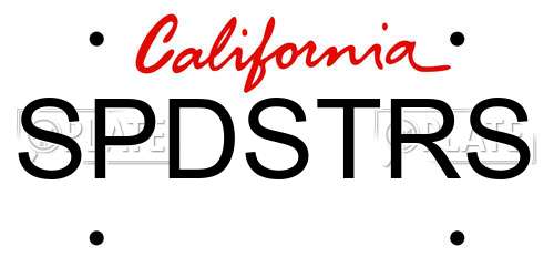 SPDSTRS California License Plate